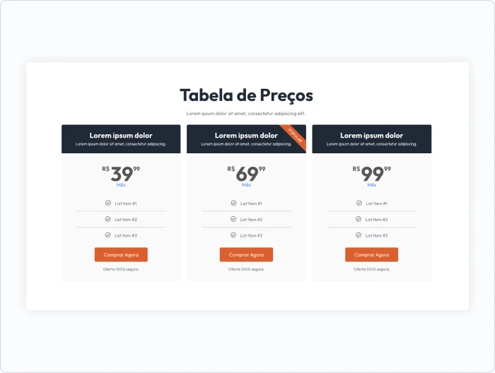 Tabela de Preços